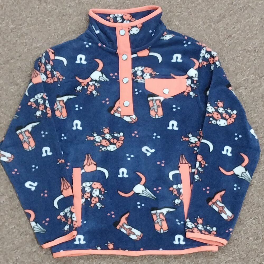 Cruel Girl Girls' Polar Fleece Pullover - Navy Print